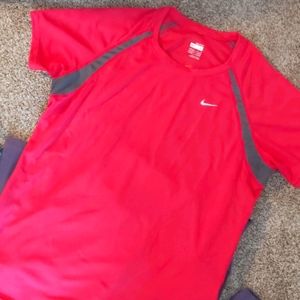 Nike NikeFIT Pink and Gray Workout Shirt . Size L
